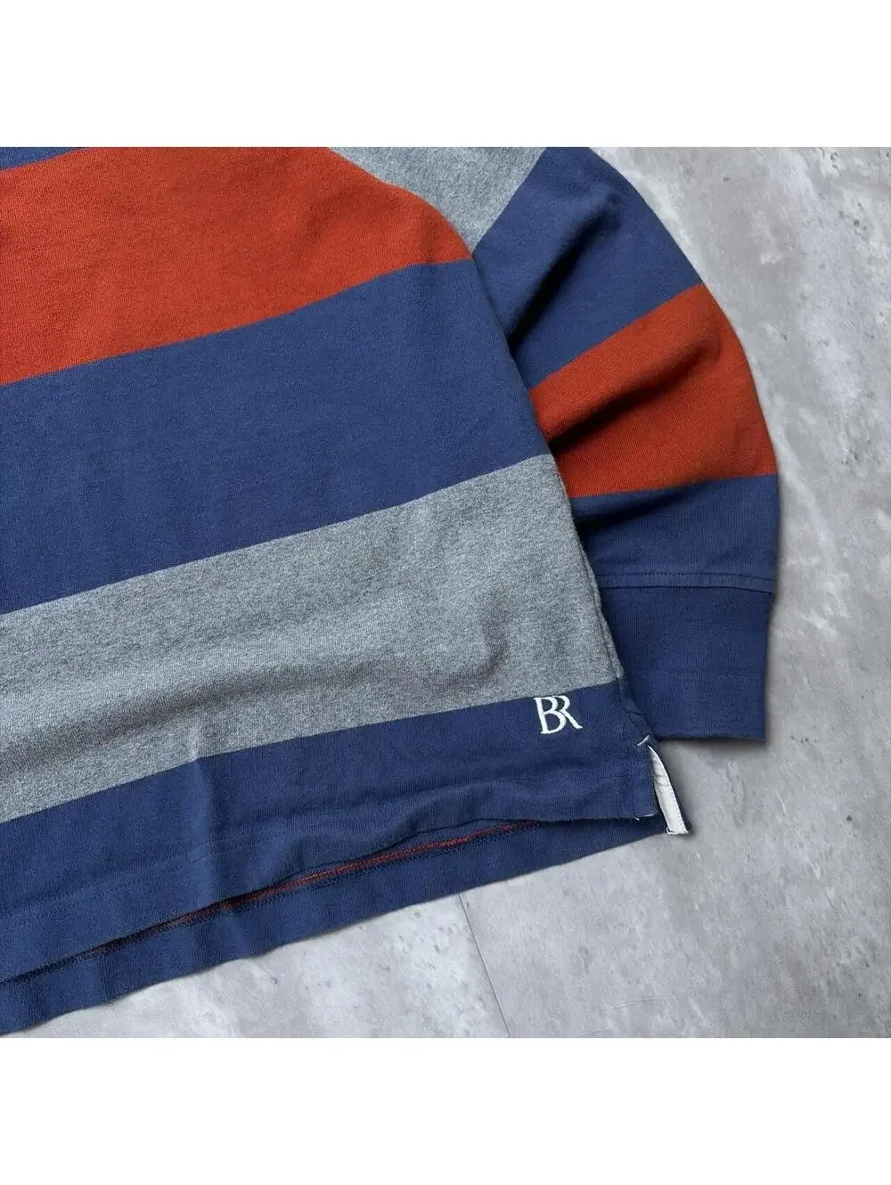 Y2K Banana Republic Striped Rugby Long Sleeve Polo Shirt